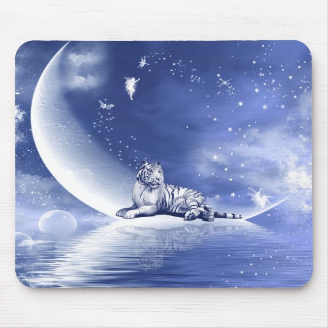 Tiger on the moon mouse pad (Front)