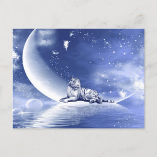 Tiger on the moon postcard