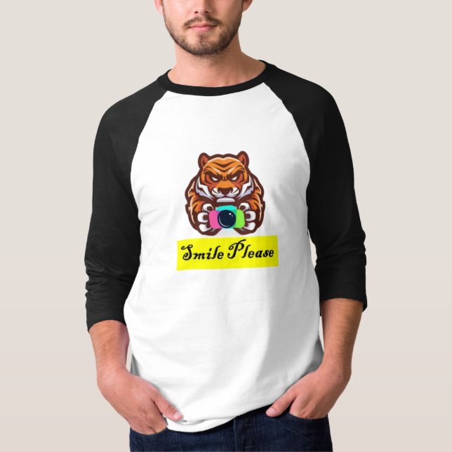Tiger on the Prowl (with a Camera!) T-Shirt (Front)