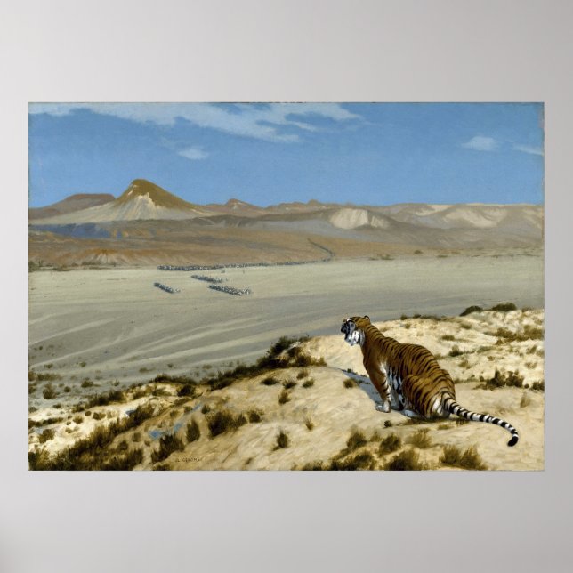 Tiger on the Watch by Jean-Léon Gérôme Poster (Front)