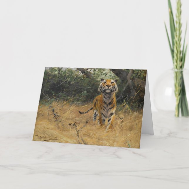 Tiger on The Watch | Wilhelm Kuhnert Card (Front)