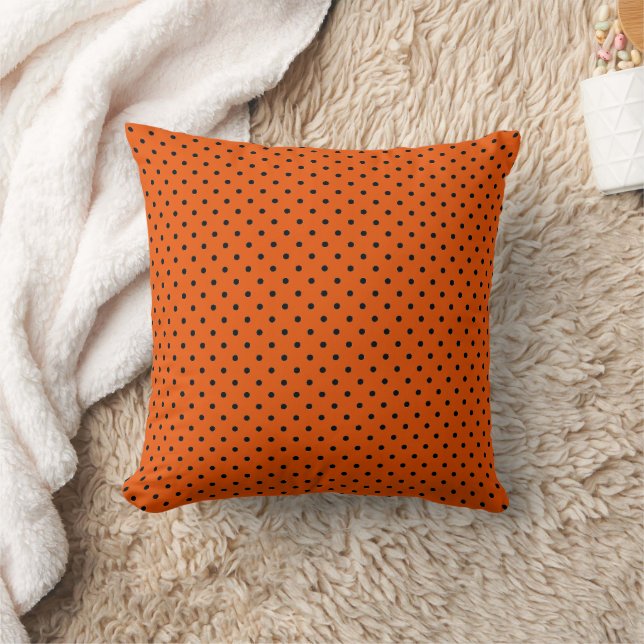 Tiger Orange and Black Dots  Cushion (Blanket)