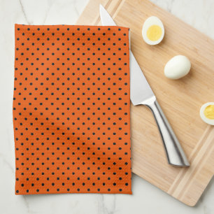 Tiger Orange and Black Dots  Tea Towel