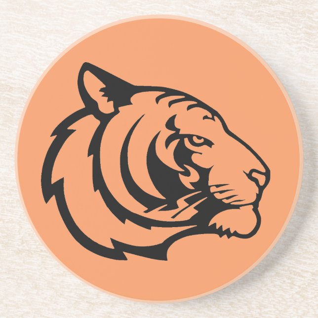 Tiger orange sandstone coaster (Front)