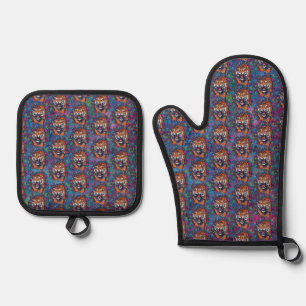 Tiger Oven Mitt & Pot Holder Set
