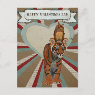 TIGER & OWL VALENTINE'S Postcard