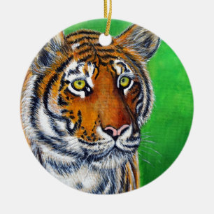 Tiger Painting Ceramic Ornament