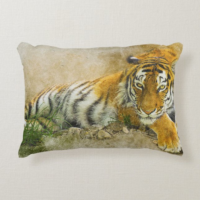 Tiger painting decorative cushion (Front)