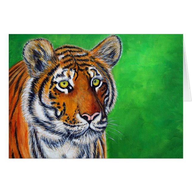 Tiger Painting Greeting card (Front Horizontal)