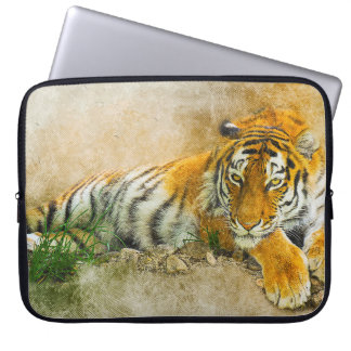 Tiger painting laptop sleeve
