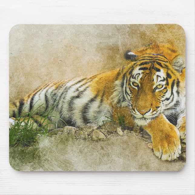 Tiger painting mouse pad (Front)