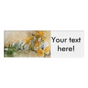 Tiger painting name tag