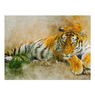 Tiger painting poster