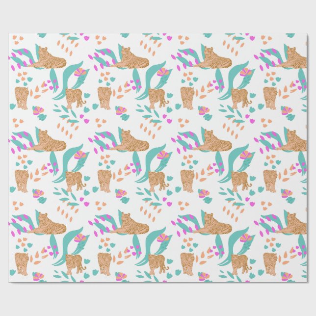 Tiger Parade  Wrapping Paper (Flat)