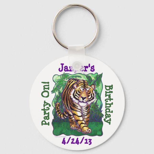 Tiger Party Centre Key Ring (Front)
