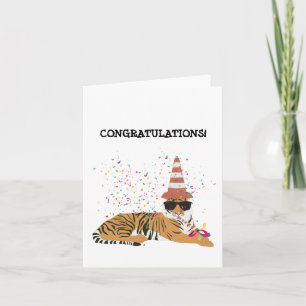 Tiger Partying - Animals Having a Party Card