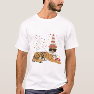 Tiger Partying - Animals Having a Party T-Shirt