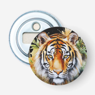 Tiger Pastel Flowers Safari Watercolor Savannah Bottle Opener