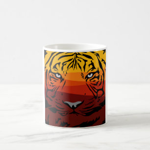 Tiger pattern animal design flat texture colourful coffee mug