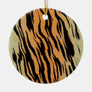Tiger Pattern Ceramic Tree Decoration