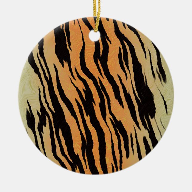 Tiger Pattern Ceramic Tree Decoration (Front)