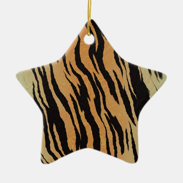 Tiger Pattern Ceramic Tree Decoration (Front)