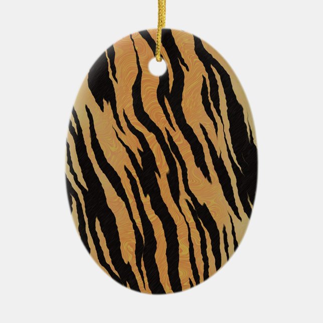 Tiger Pattern Ceramic Tree Decoration (Front)