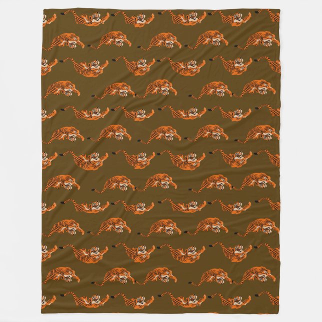 Tiger Pattern Fleece Blanket (Front)