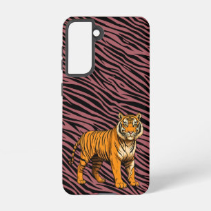 Tiger Pattern in Red with Tiger Samsung Galaxy Case