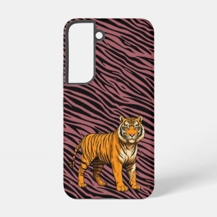 Tiger Pattern in Red with Tiger Samsung Galaxy Case
