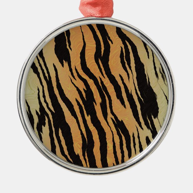 Tiger Pattern Metal Tree Decoration (Front)