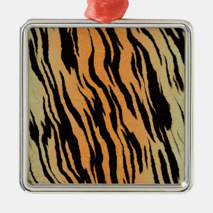 Tiger Pattern Metal Tree Decoration