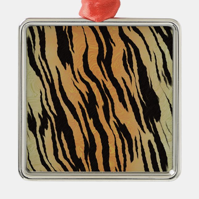 Tiger Pattern Metal Tree Decoration (Front)