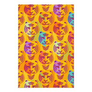Tiger pattern on dark yellow background photo print
