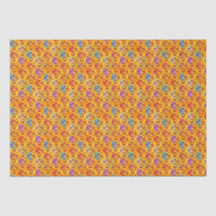 Tiger pattern on dark yellow background tissue paper