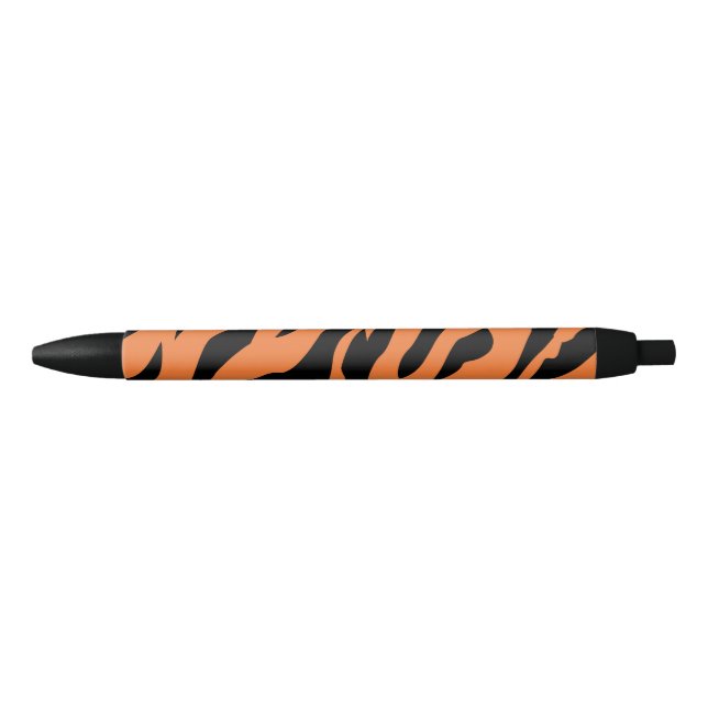 Tiger Pattern Print  Black Ink Pen (Front)