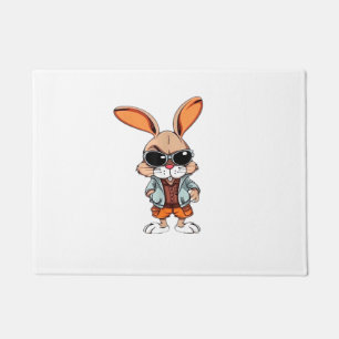 Tiger Pattern Rabbit Easter Bunny for Kids Doormat
