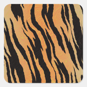 Tiger Pattern Square Sticker