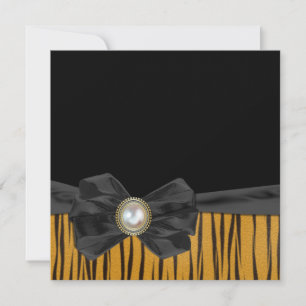 Tiger Pattern with Bow Wedding Invitations