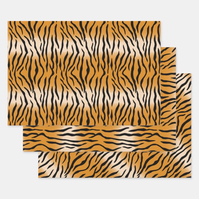 Tiger Pattern Wrapping Paper Sheets (Set)