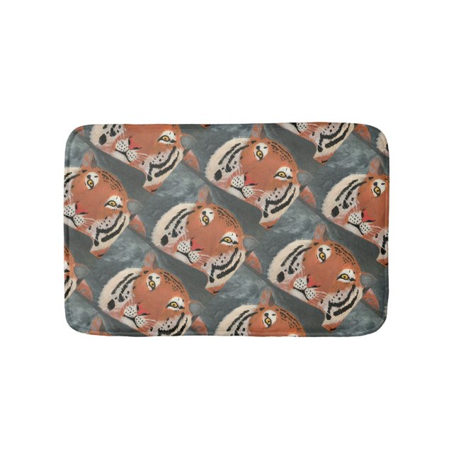 Tiger Patterned  Small Bath Mat (Front)