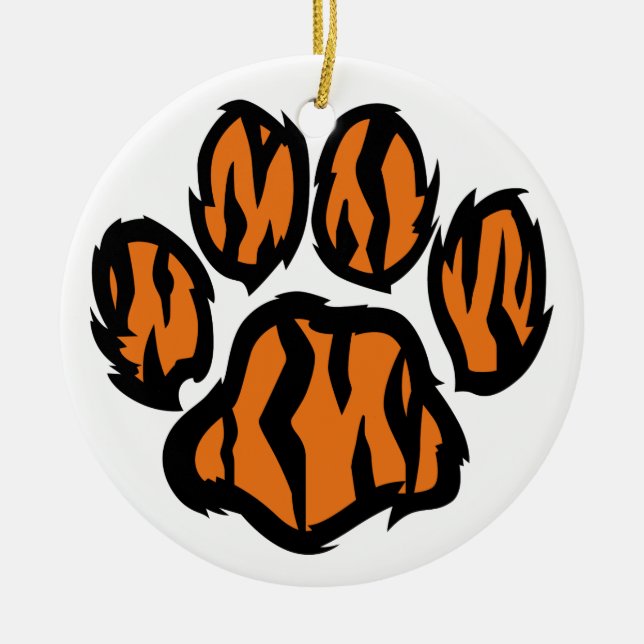 Tiger Paw Ceramic Ornament (Front)