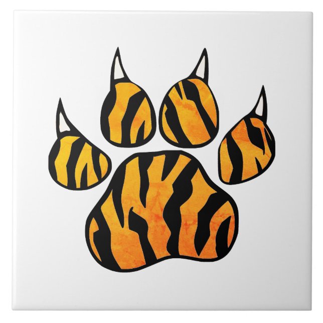 Tiger Paw Print  Ceramic Tile (Front)