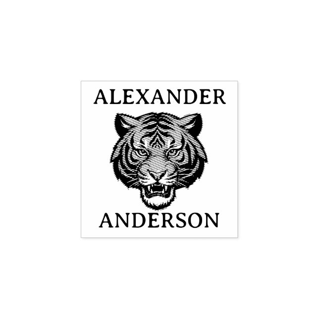 Tiger Personalise Rubber Stamp (Imprint)