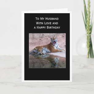 Tiger Personalised Husband Birthday Card