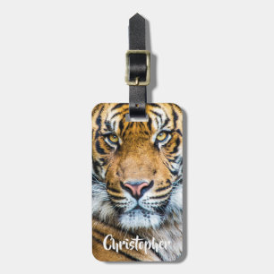 Tiger Photograph Personalised Luggage Tag