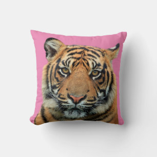 TIGER PINK ORANGE THROW PILLOW