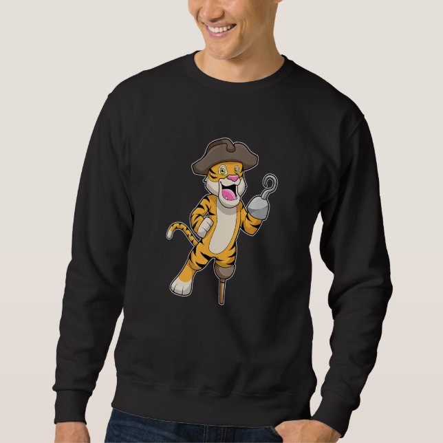 Tiger Pirate Hook hand Wooden leg Premium Sweatshirt (Front)