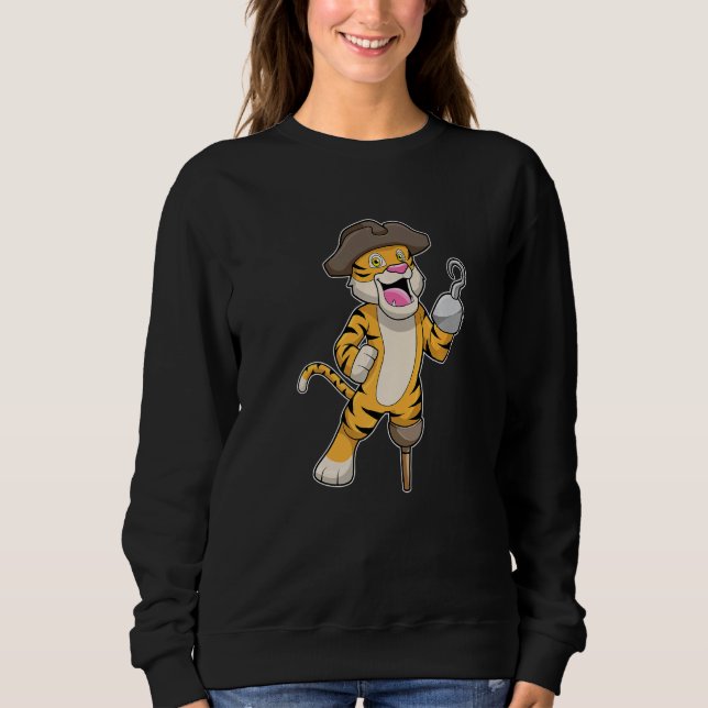 Tiger Pirate Hook hand Wooden leg Premium Sweatshirt (Front)