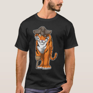 Tiger Pirate Wooden leg Eye patch T-Shirt